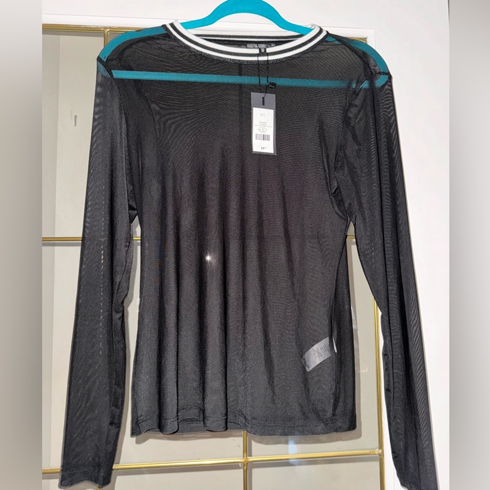 Dynamite Sheer Long Sleeve Top